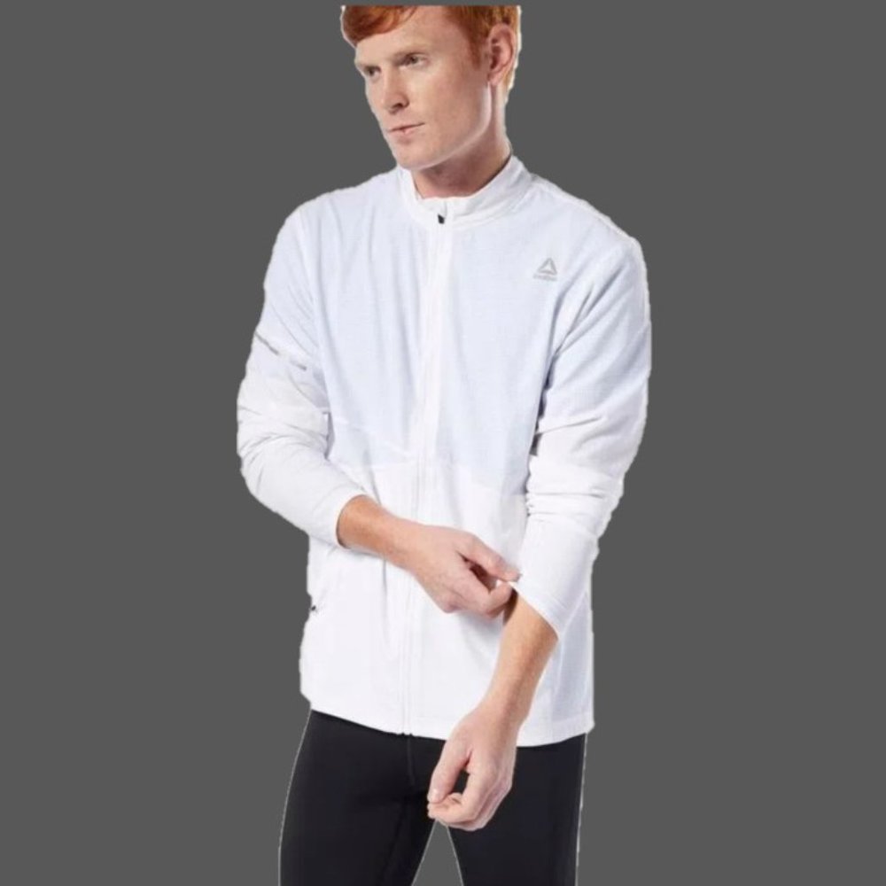 Reebok Small Hero Running Jacket. Men's. NWT. White. Lightweight